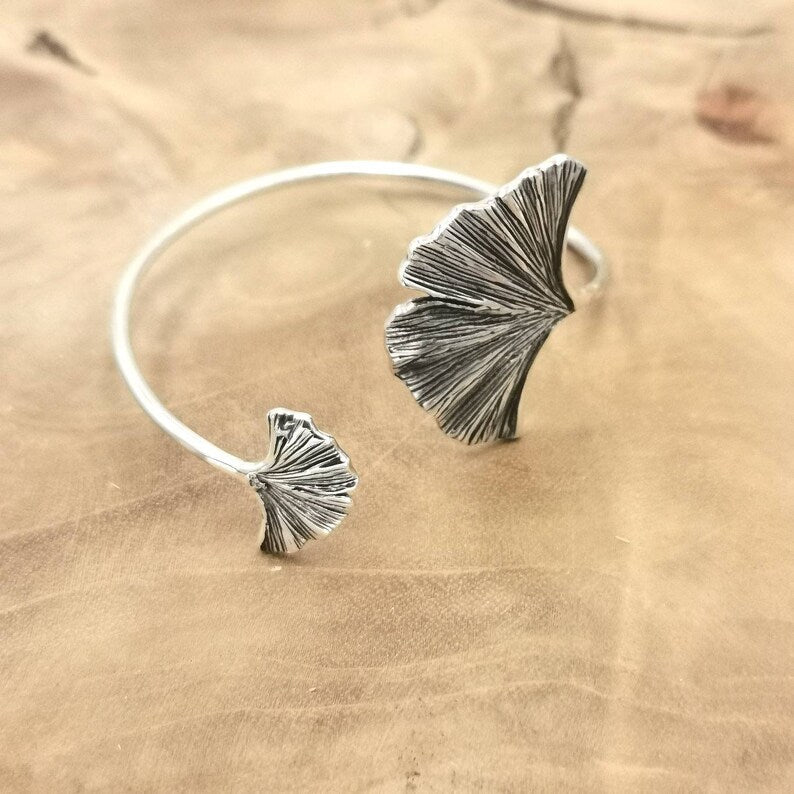 Pulsera Hoja de Ginkgo en Plata 925