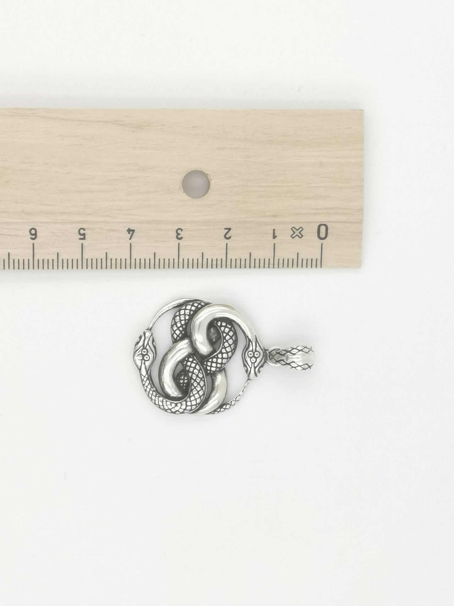 Colgante de Plata 925 Auryn — Serpiente Infinita / Amuleto del Neverending Story — Tamaño Pequeño o Grande