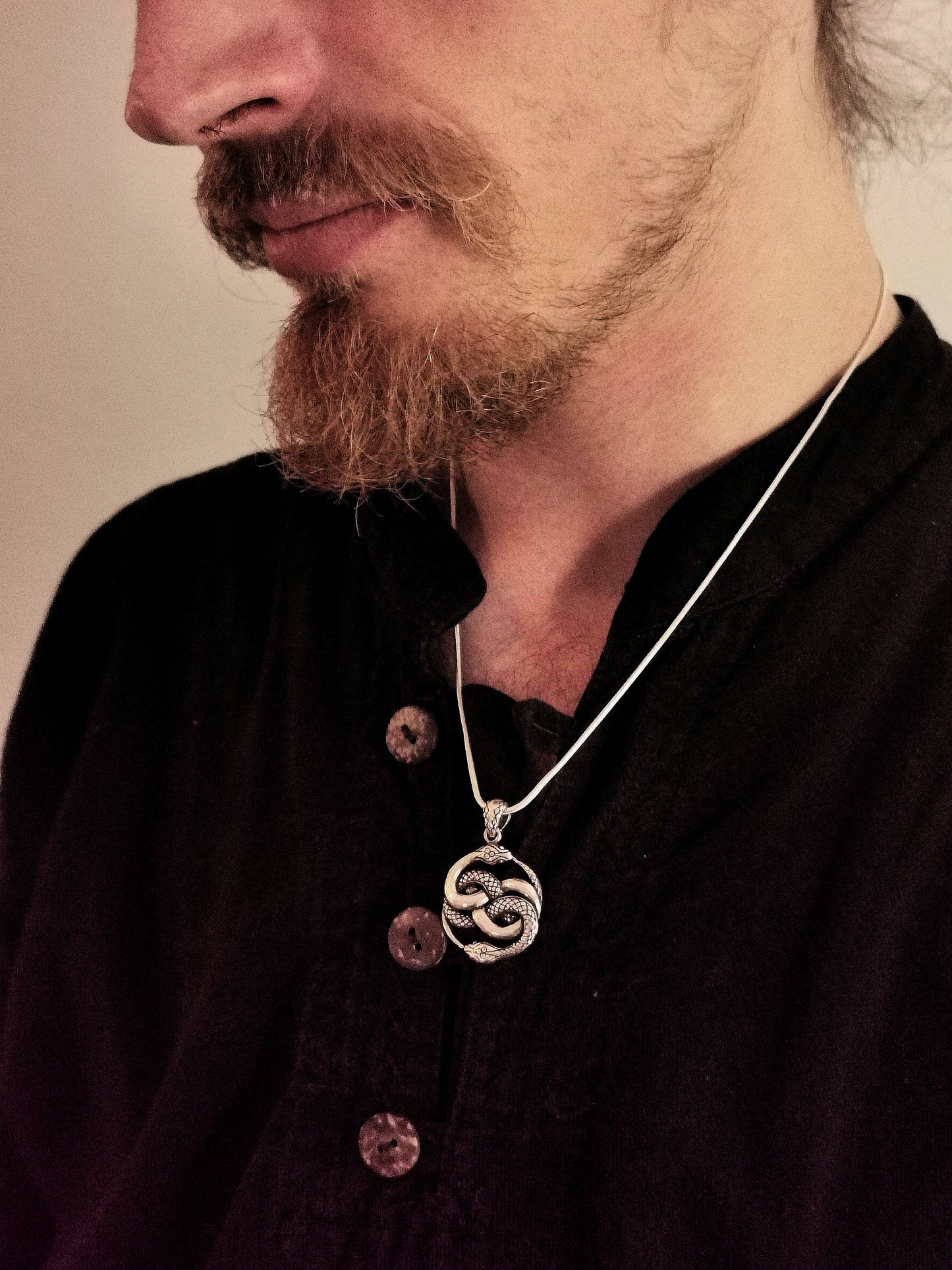 Colgante de Plata 925 Auryn — Serpiente Infinita / Amuleto del Neverending Story — Tamaño Pequeño o Grande