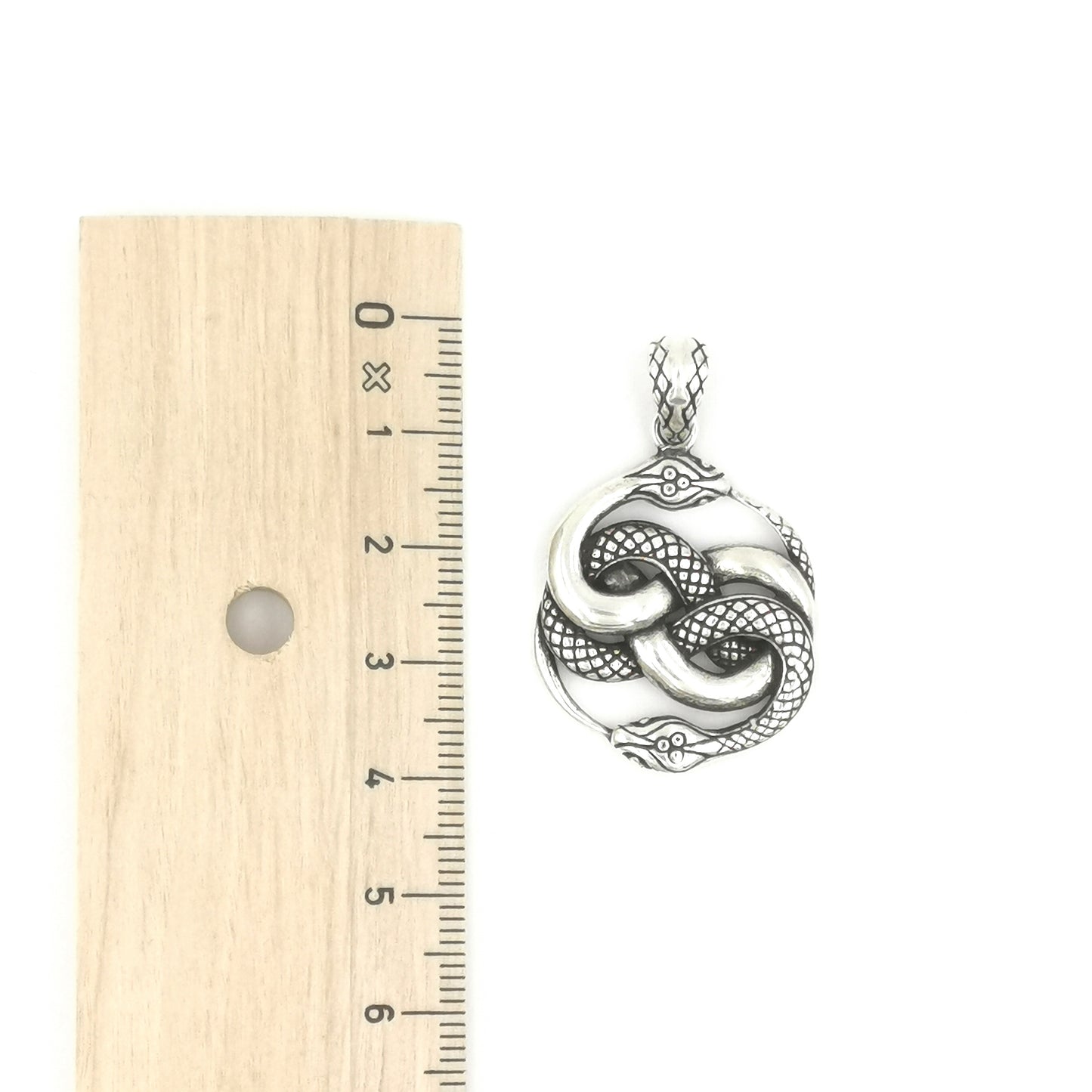 Colgante de Plata 925 Auryn — Serpiente Infinita / Amuleto del Neverending Story — Tamaño Pequeño o Grande