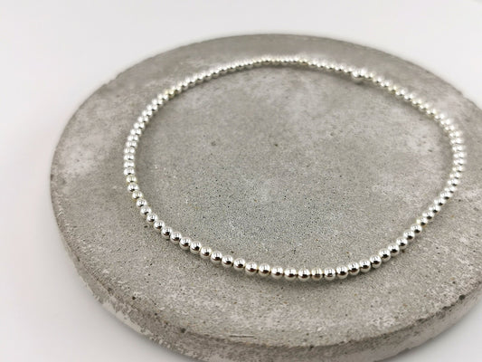 Pulsera de Cuentas Redondas en Plata 925