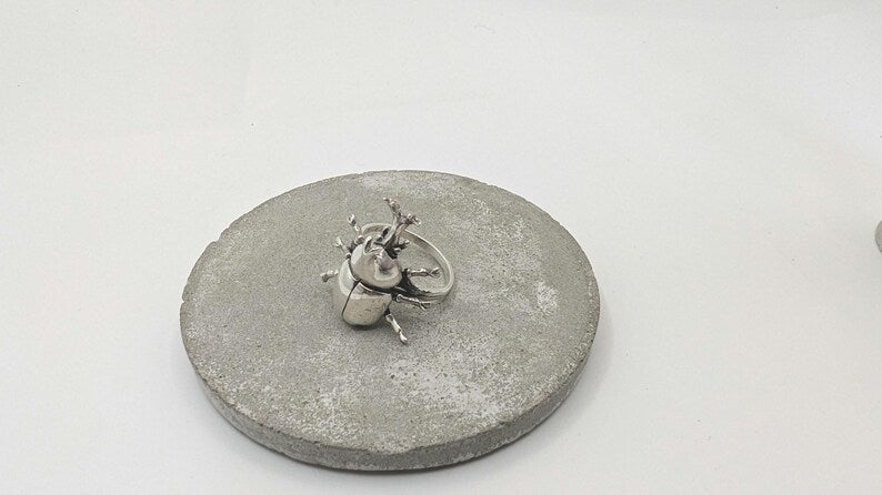 Anillo Escarabajo Rinoceronte en Plata 925