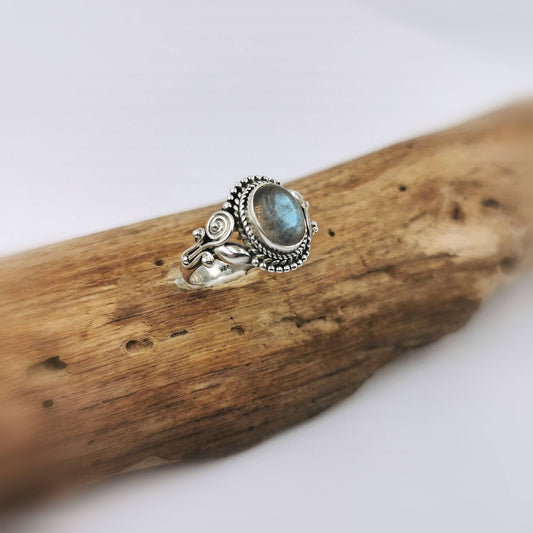 Anillo Boho Clásico de Plata 925 con Piedra Natural