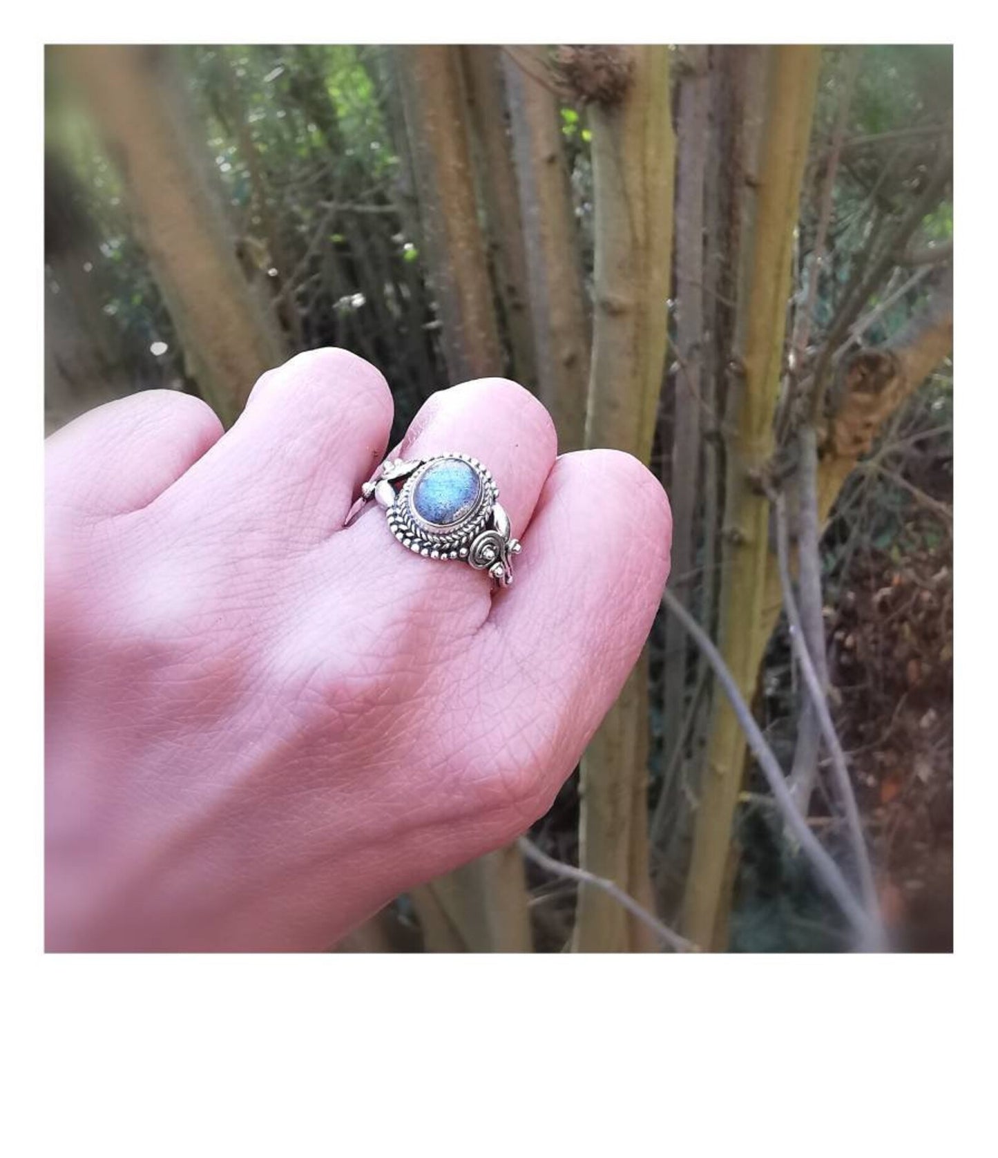 Anillo Boho Clásico de Plata 925 con Piedra Natural