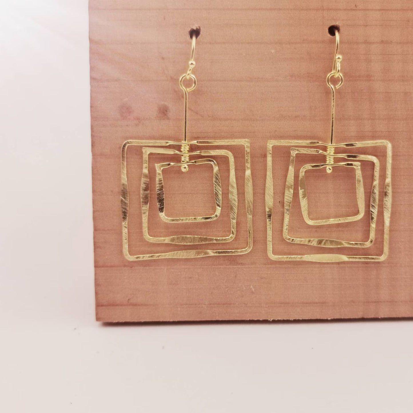 Aros Cuadrados Móviles en Plata 925 Bañados en Oro 18K – Hechos a Mano