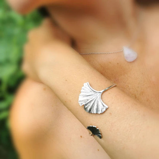 Pulsera Hoja de Ginkgo en Plata 925