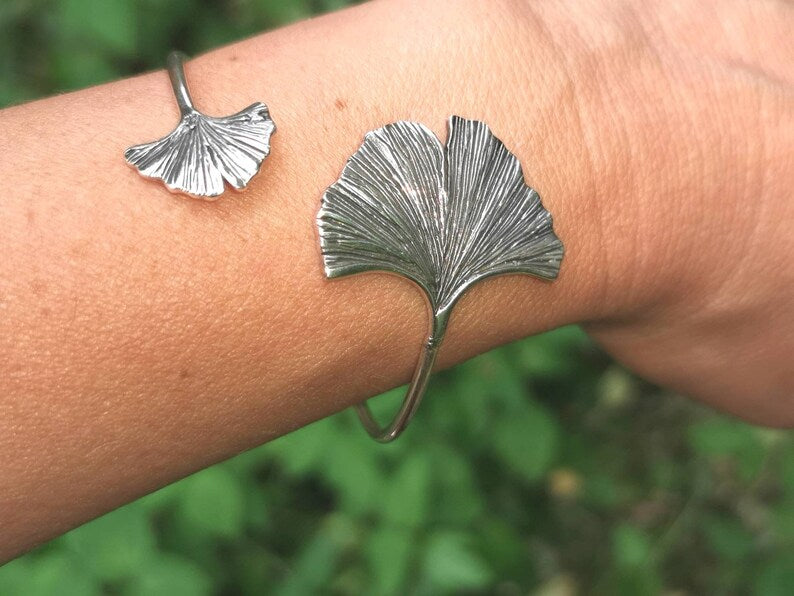 Pulsera Hoja de Ginkgo en Plata 925
