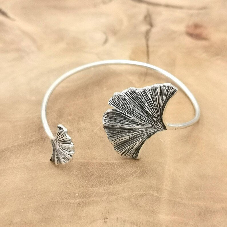 Pulsera Hoja de Ginkgo en Plata 925