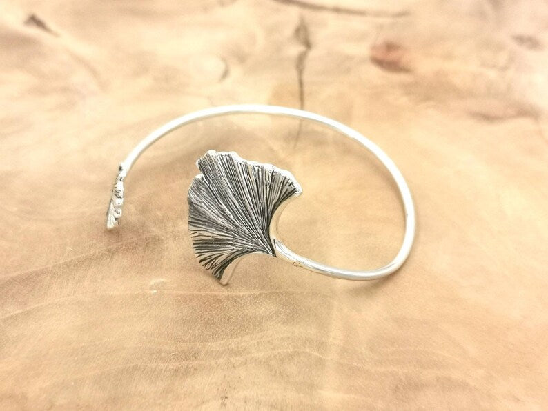 Pulsera Hoja de Ginkgo en Plata 925