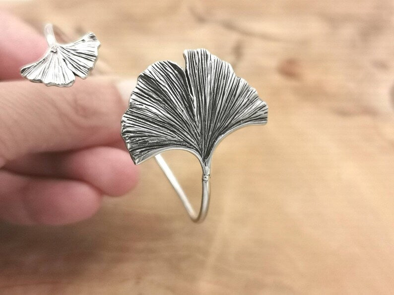 Pulsera Hoja de Ginkgo en Plata 925