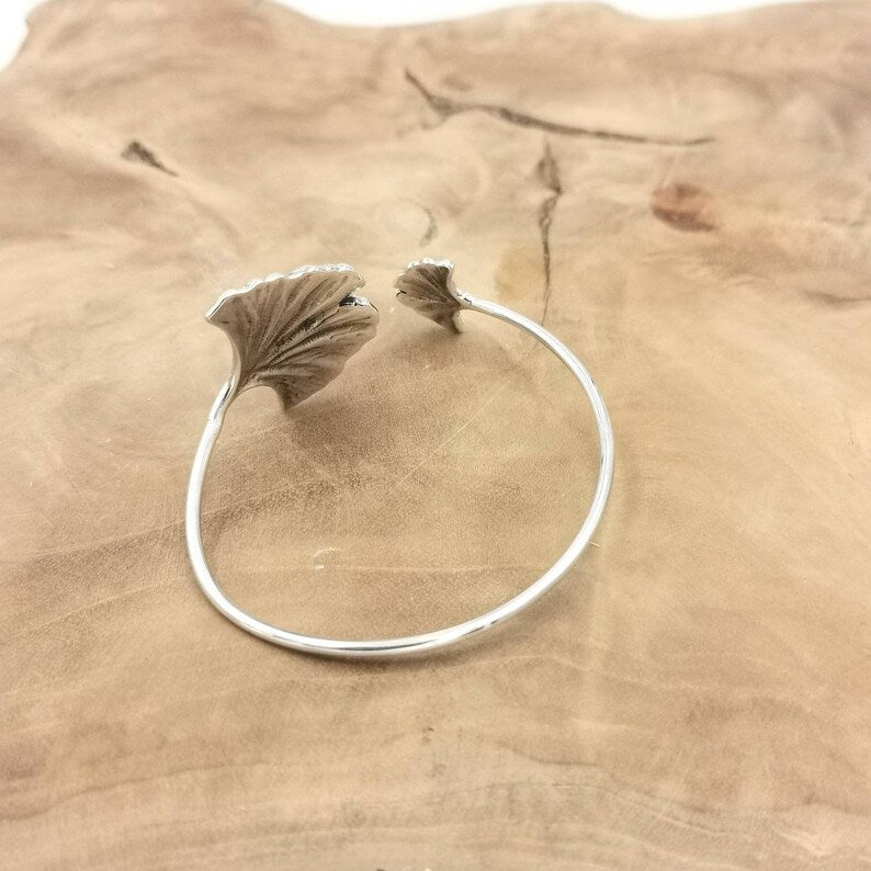 Pulsera Hoja de Ginkgo en Plata 925