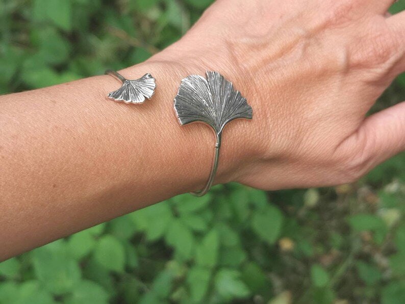 Pulsera Hoja de Ginkgo en Plata 925