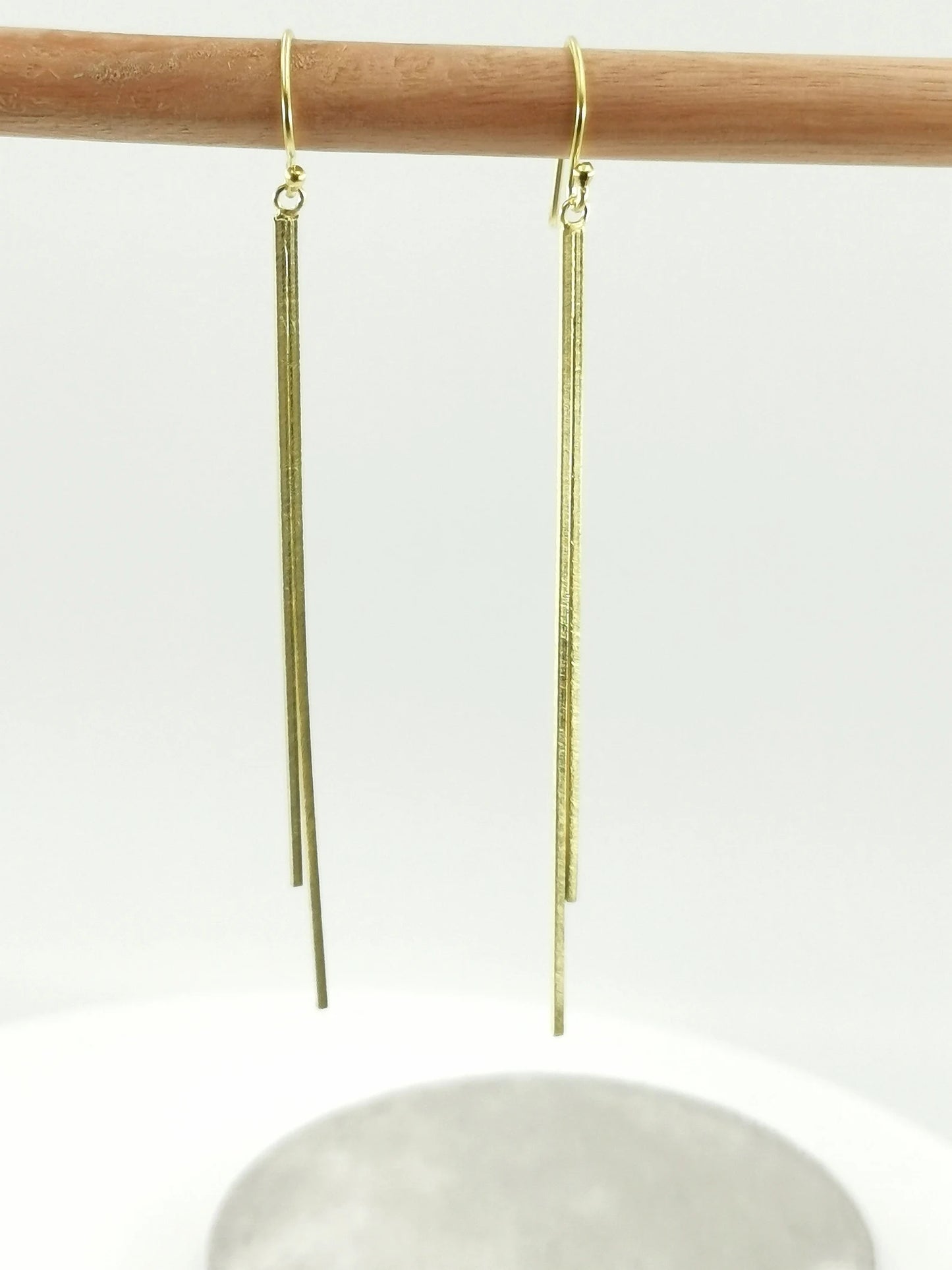 Aros de Barras Minimalistas en Plata 925 Bañados en Oro 18K