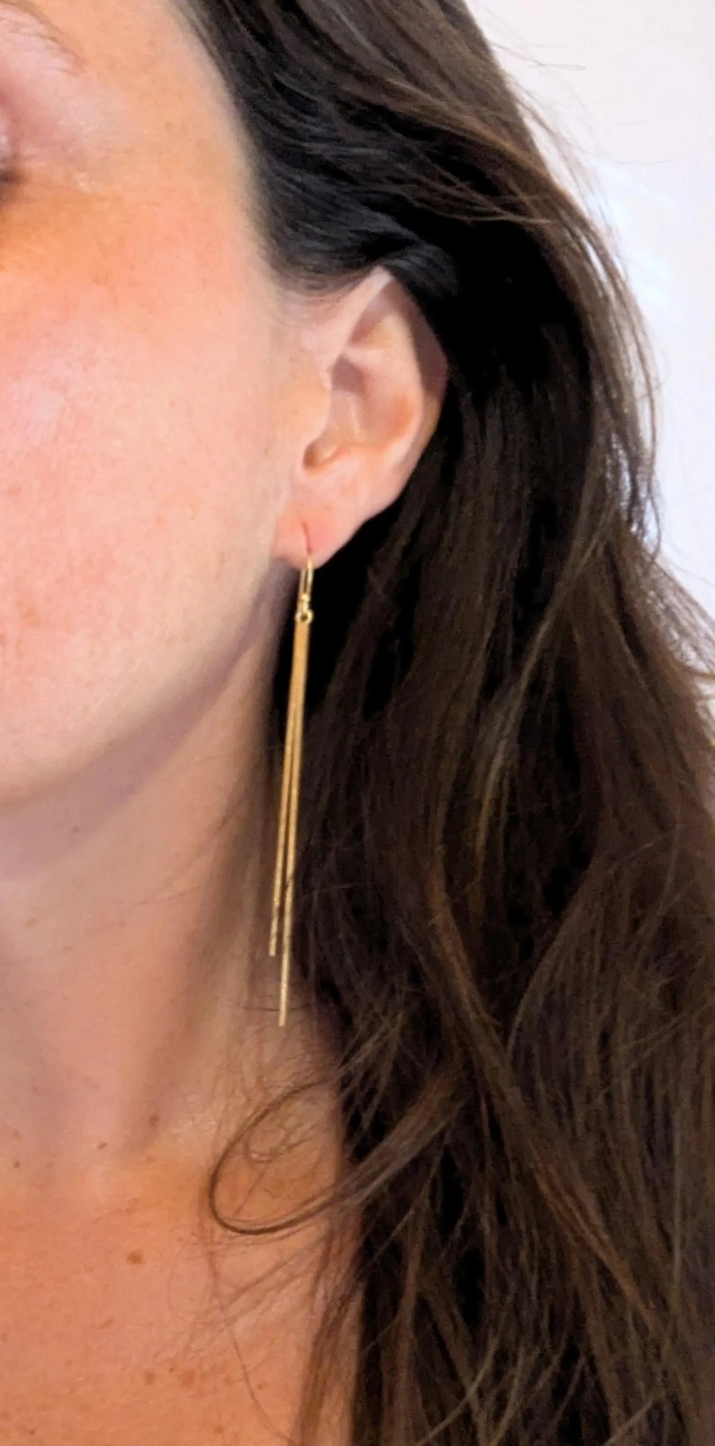 Aros de Barras Minimalistas en Plata 925 Bañados en Oro 18K