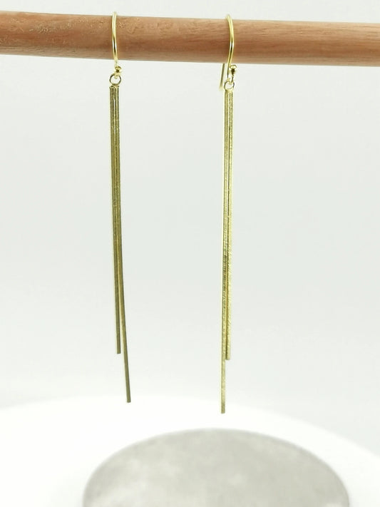 Aros Minimalistas de Barras en Plata 925 Bañados en Oro 18k