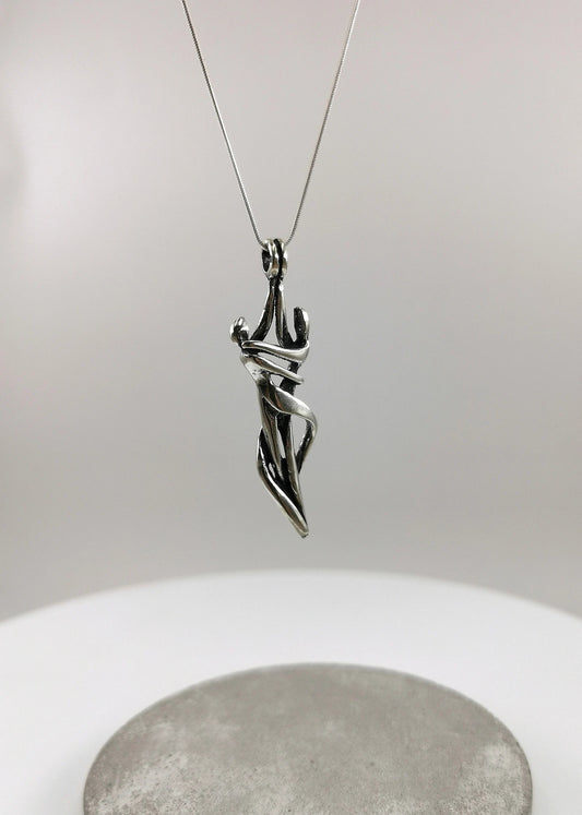 Colgante Amantes Abstractos en Plata 925