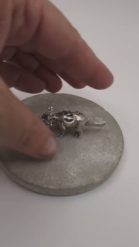 Colgante Triceratops en Plata 925 – Joyería Prehistórica