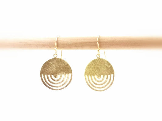 Aros Tribales Circulares 18K Oro sobre Plata 925 Acabado Mate