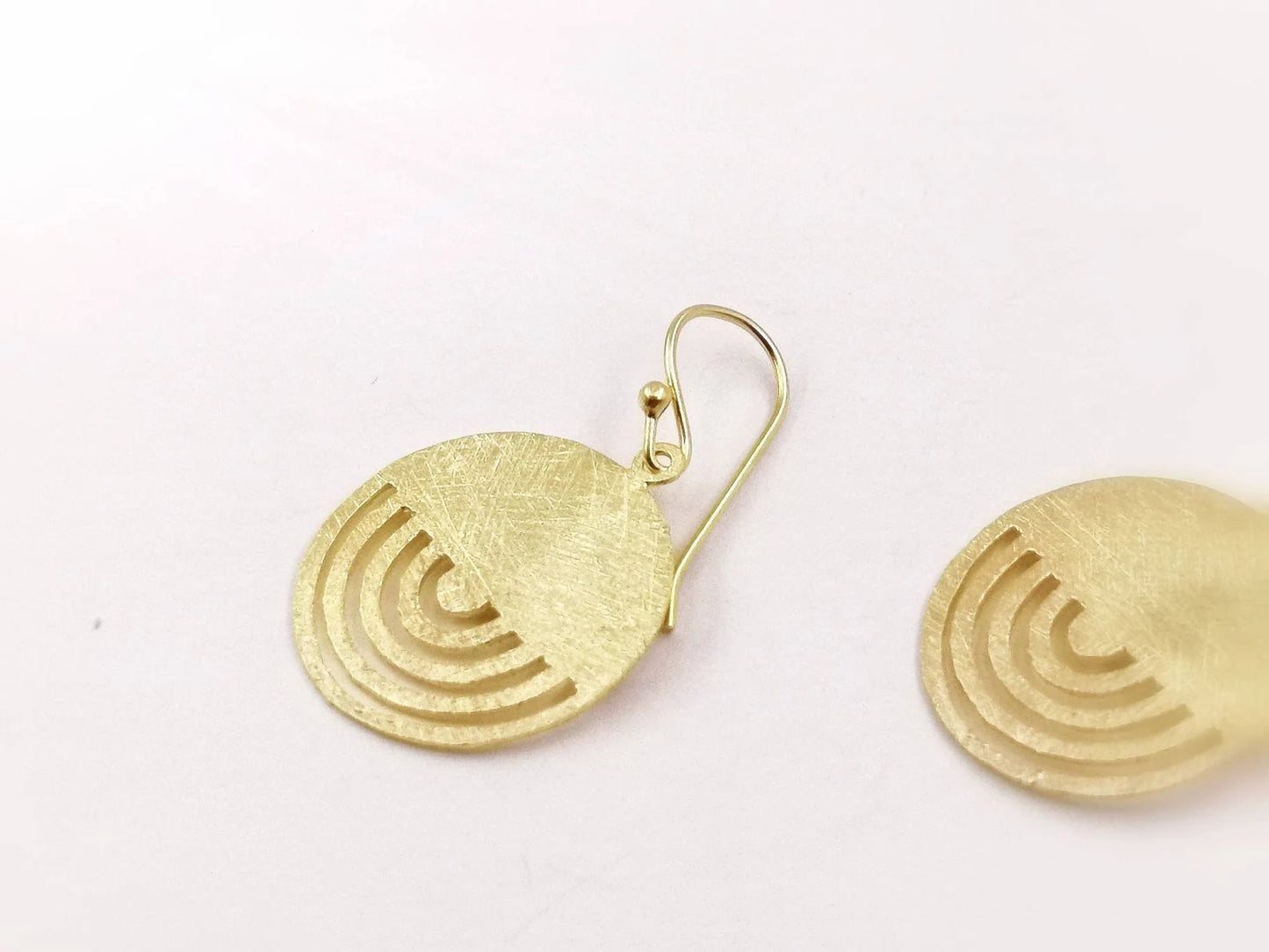 Aros Tribales Circulares 18K Oro sobre Plata 925 Acabado Mate