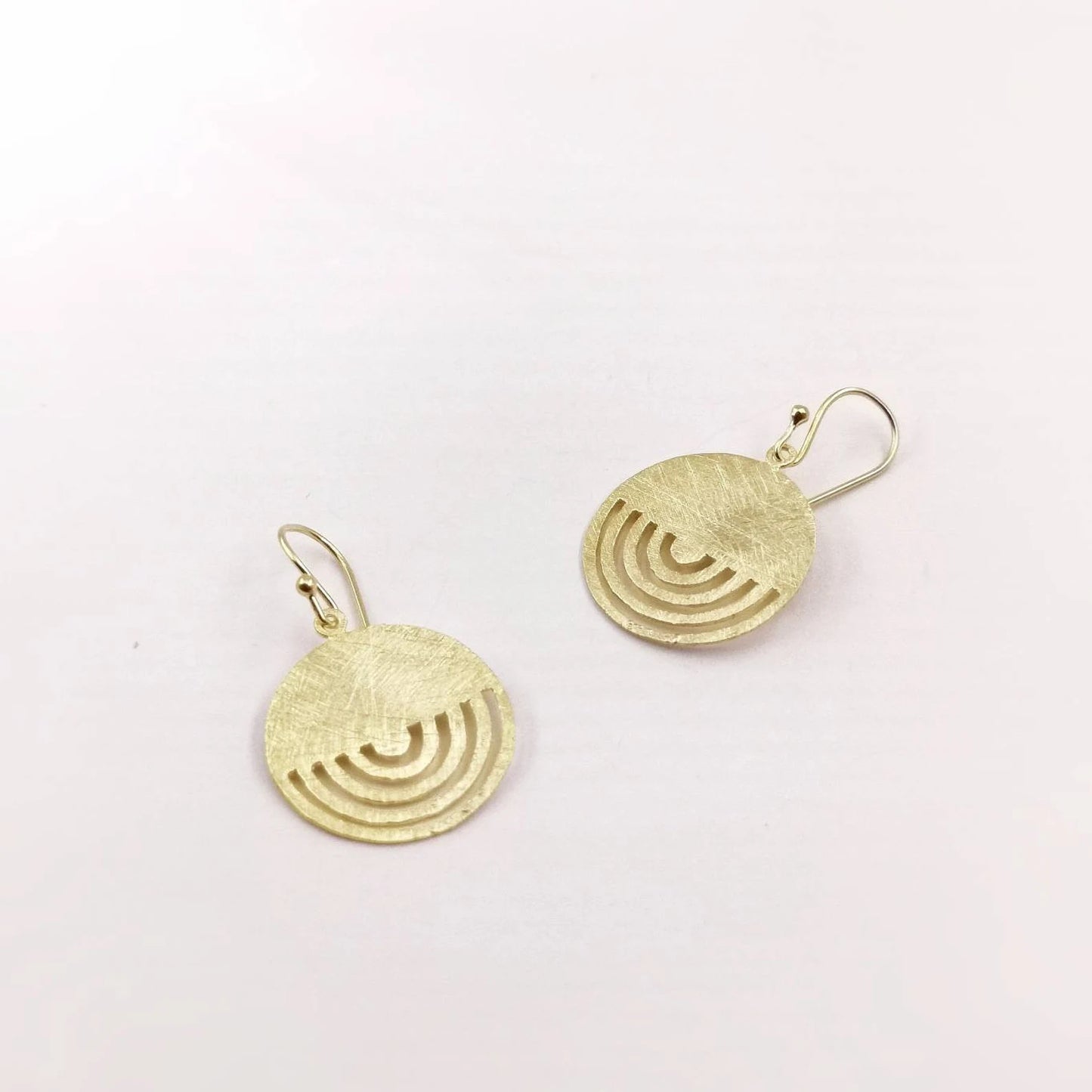 Aros Tribales Circulares 18K Oro sobre Plata 925 Acabado Mate