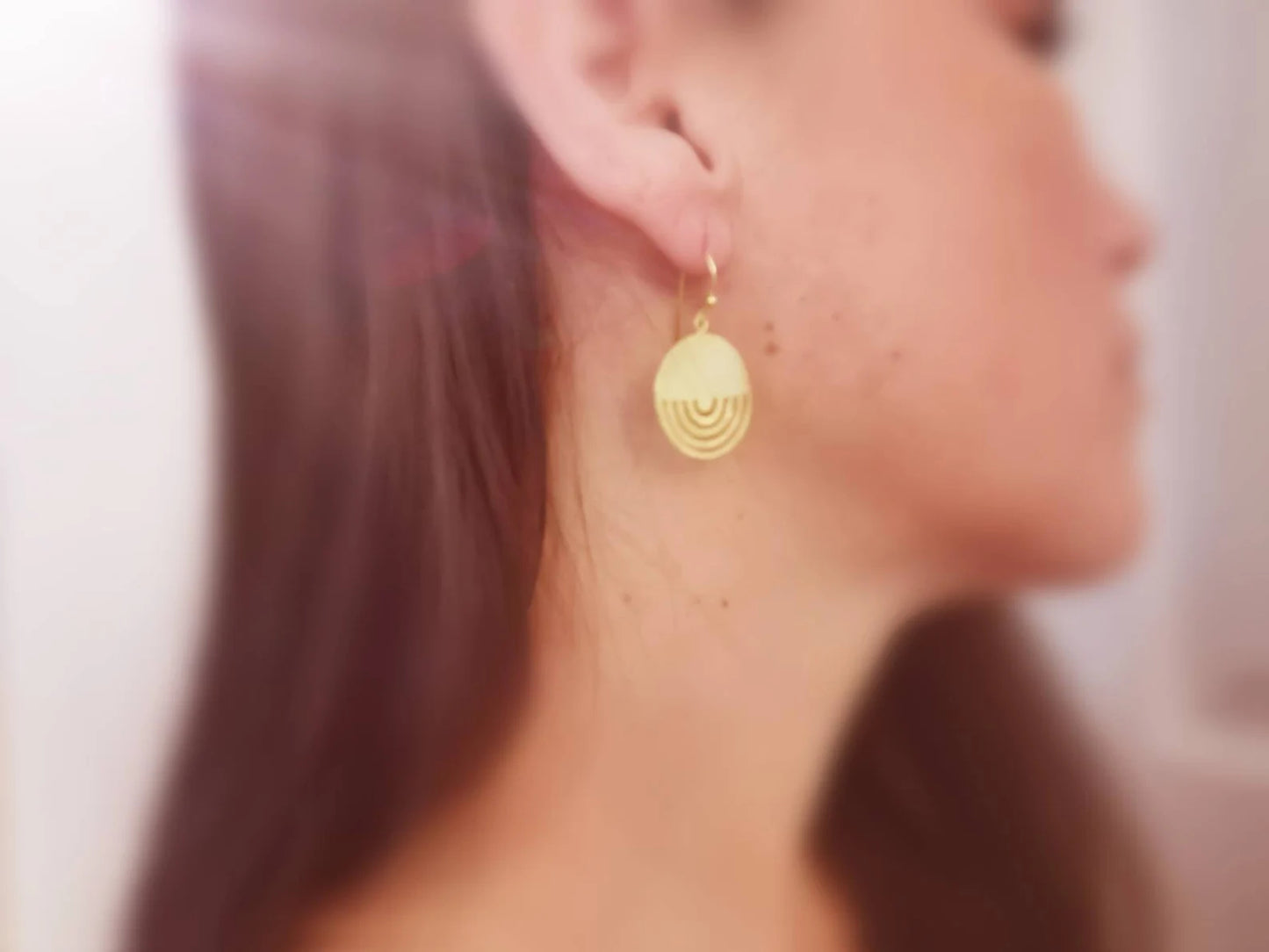 Aros Tribales Circulares 18K Oro sobre Plata 925 Acabado Mate