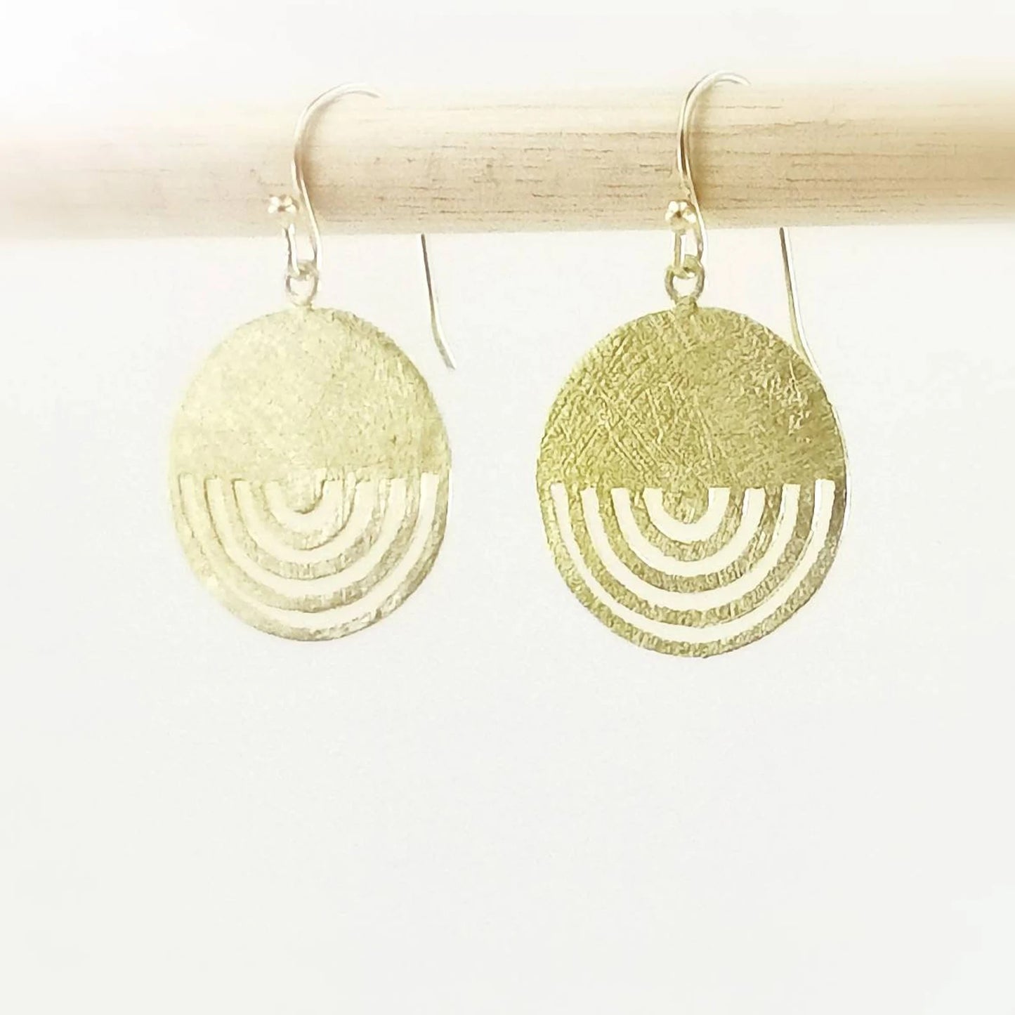 Aros Tribales Circulares 18K Oro sobre Plata 925 Acabado Mate