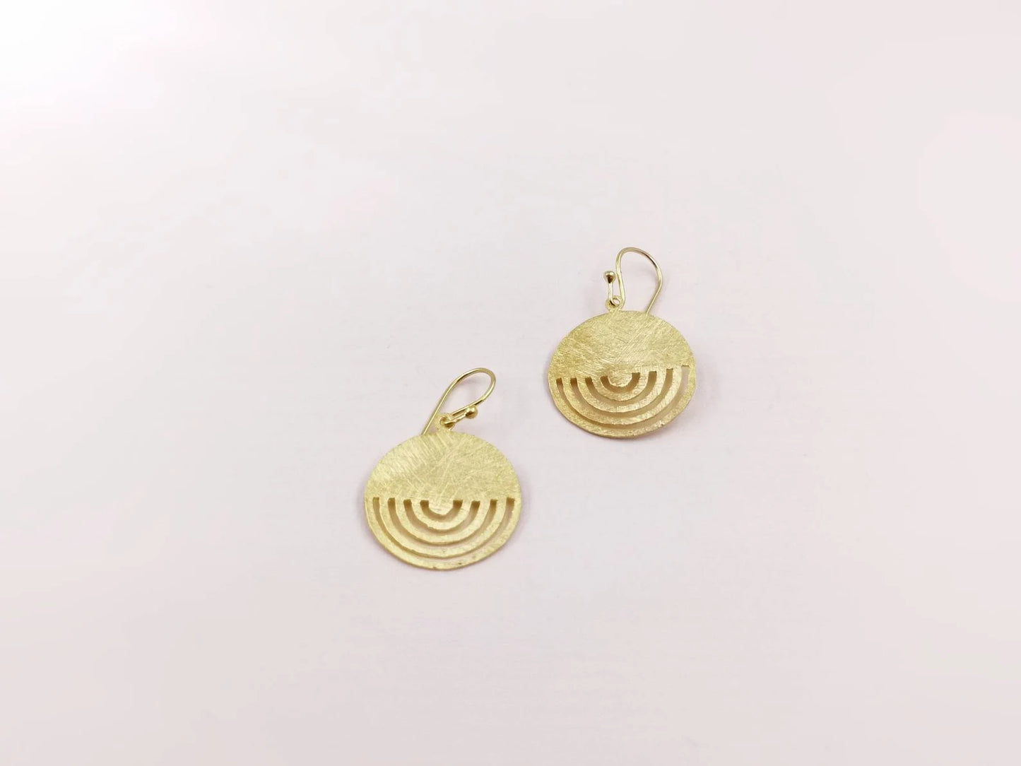Aros Tribales Circulares 18K Oro sobre Plata 925 Acabado Mate