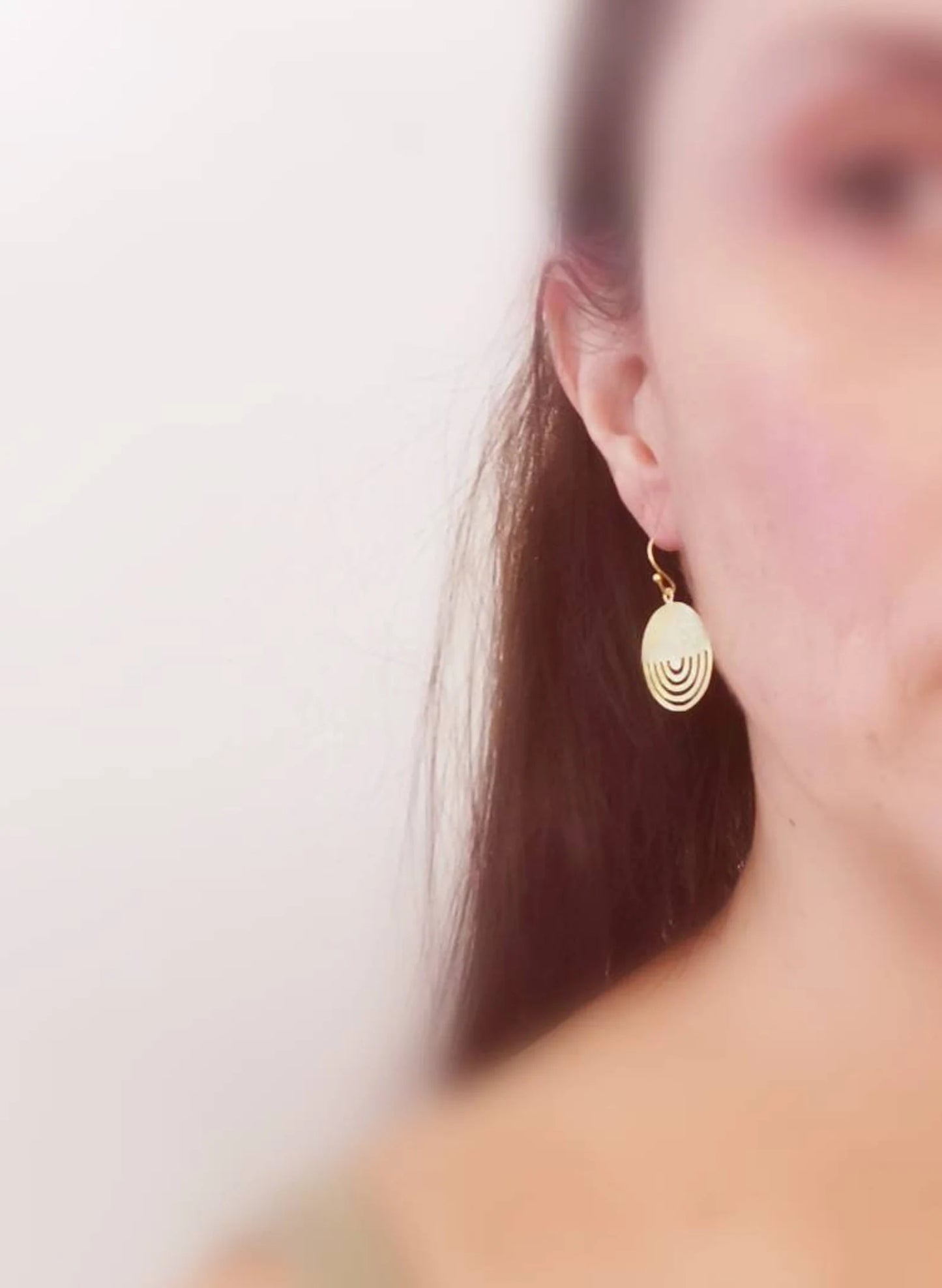 Aros Tribales Circulares 18K Oro sobre Plata 925 Acabado Mate