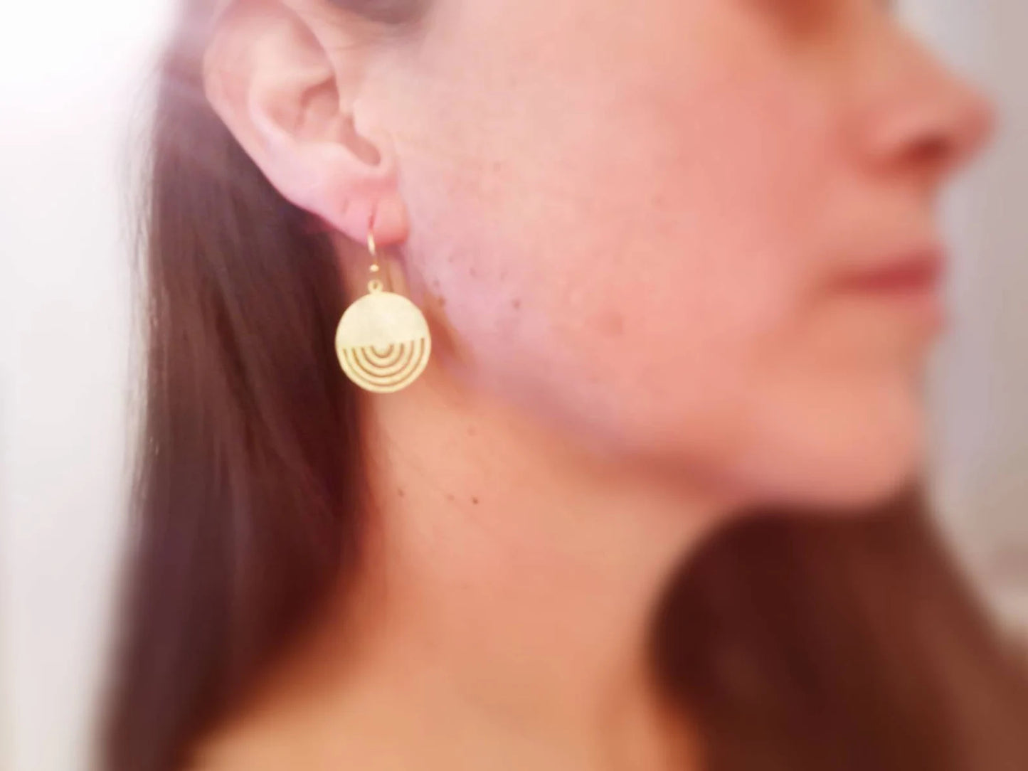 Aros Tribales Circulares 18K Oro sobre Plata 925 Acabado Mate
