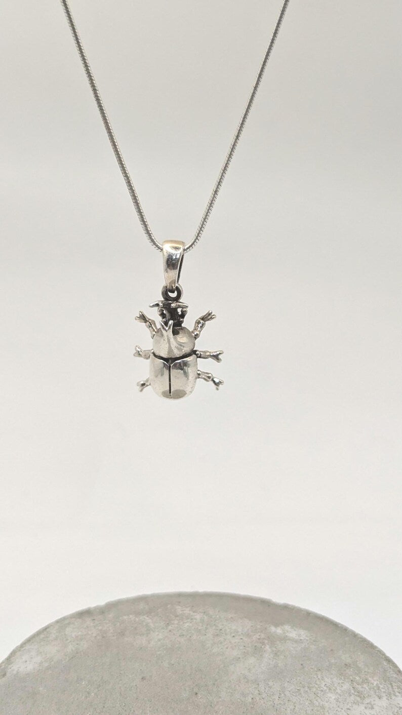 Colgante Escarabajo Rinoceronte en Plata 925