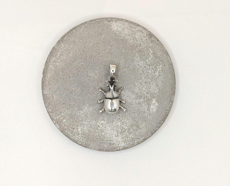 Colgante Escarabajo Rinoceronte en Plata 925