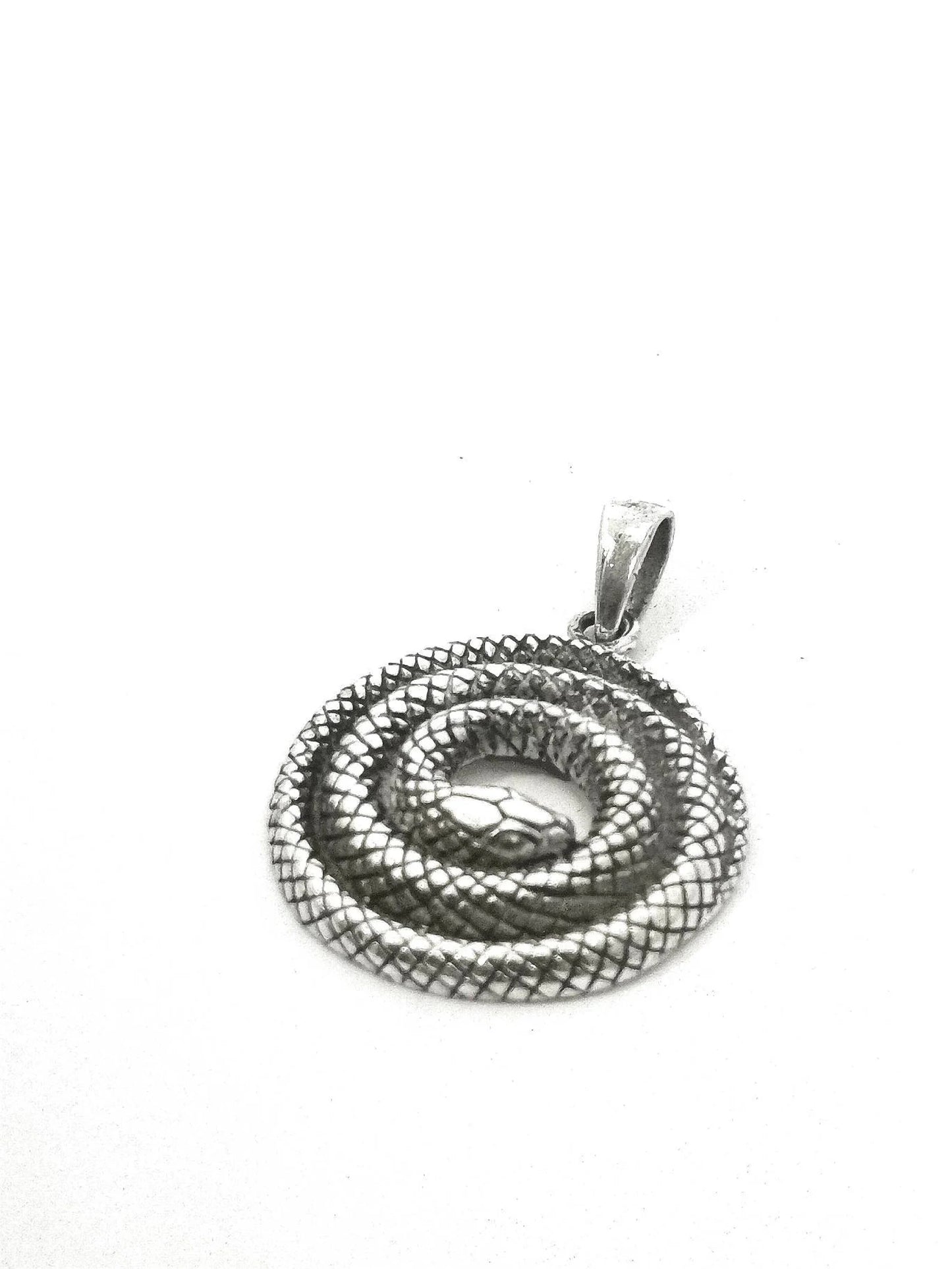 Colgante Serpiente Enrollada en Plata 925 con Cadena