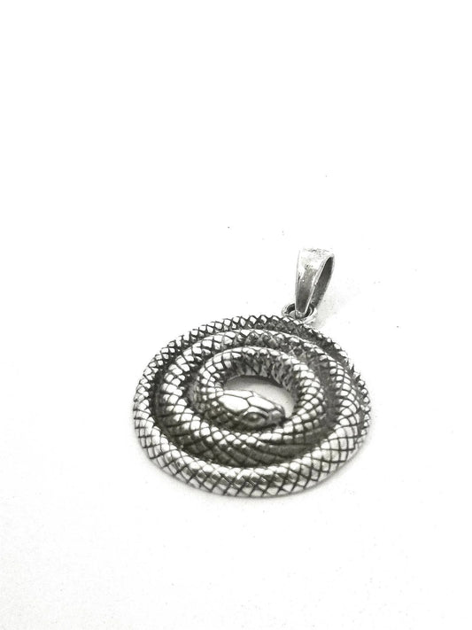 Colgante Serpiente Enrollada en Plata 925 con Cadena
