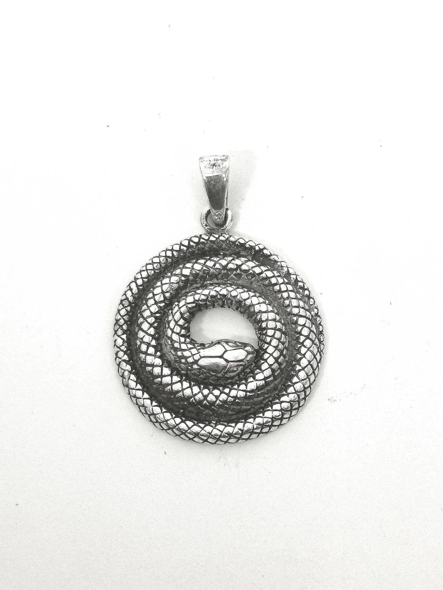 Colgante Serpiente Enrollada en Plata 925 con Cadena