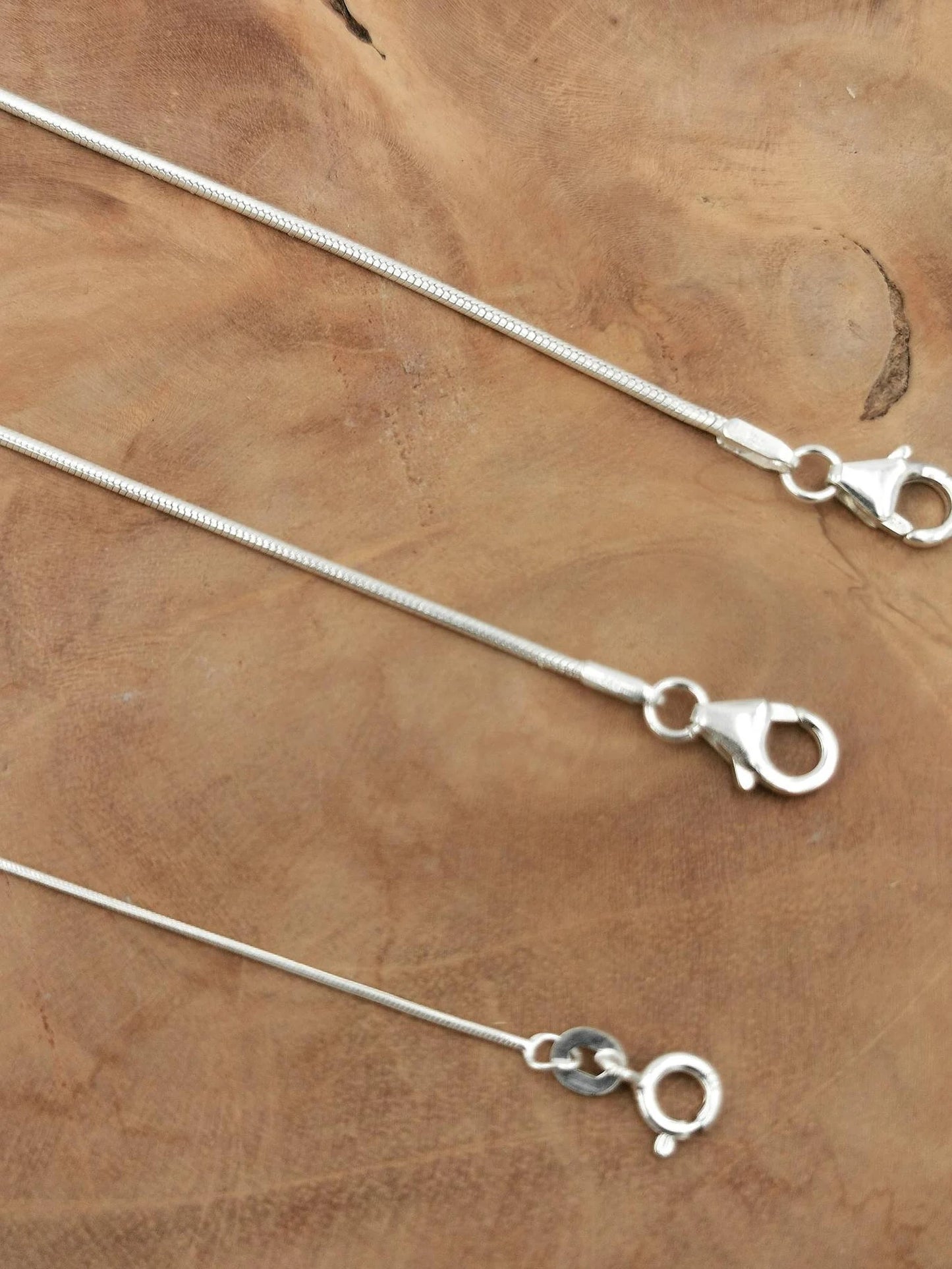 Cadena Serpiente de Plata 925 Hecha a Mano