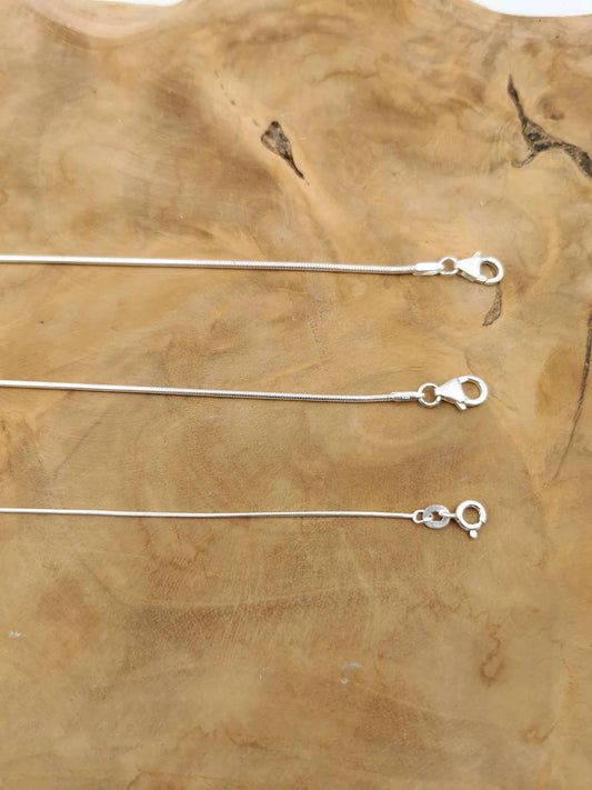 Cadena Serpiente de Plata 925 Hecha a Mano