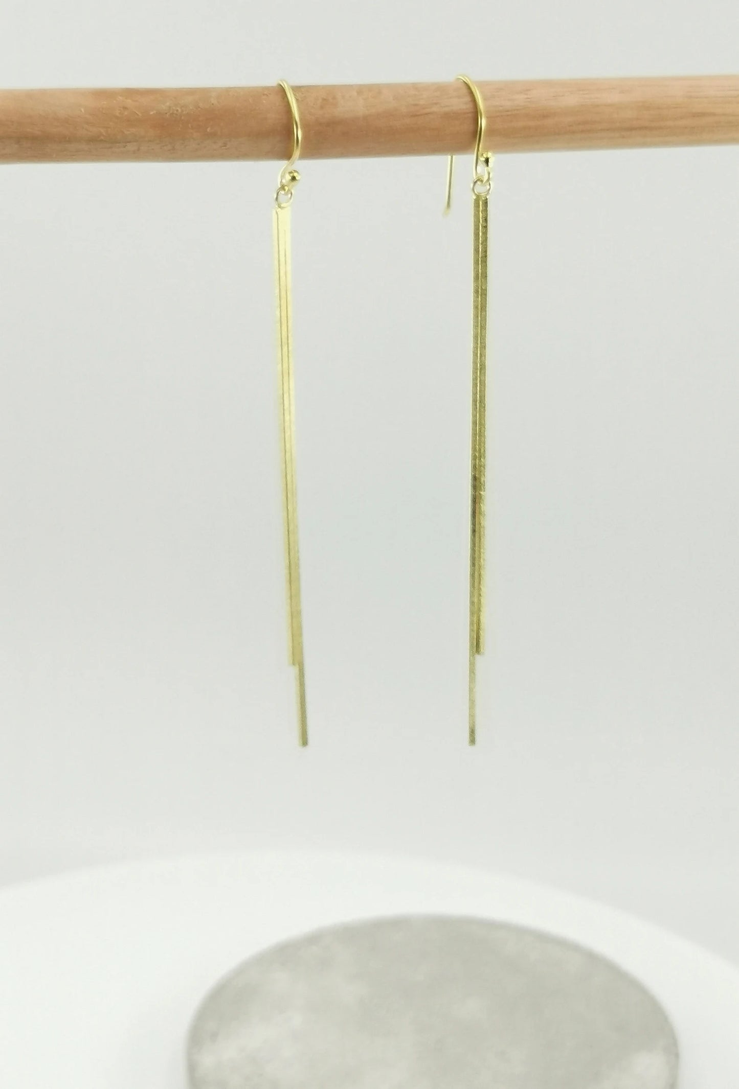 Aros Minimalistas de Barras en Plata 925 Bañados en Oro 18k