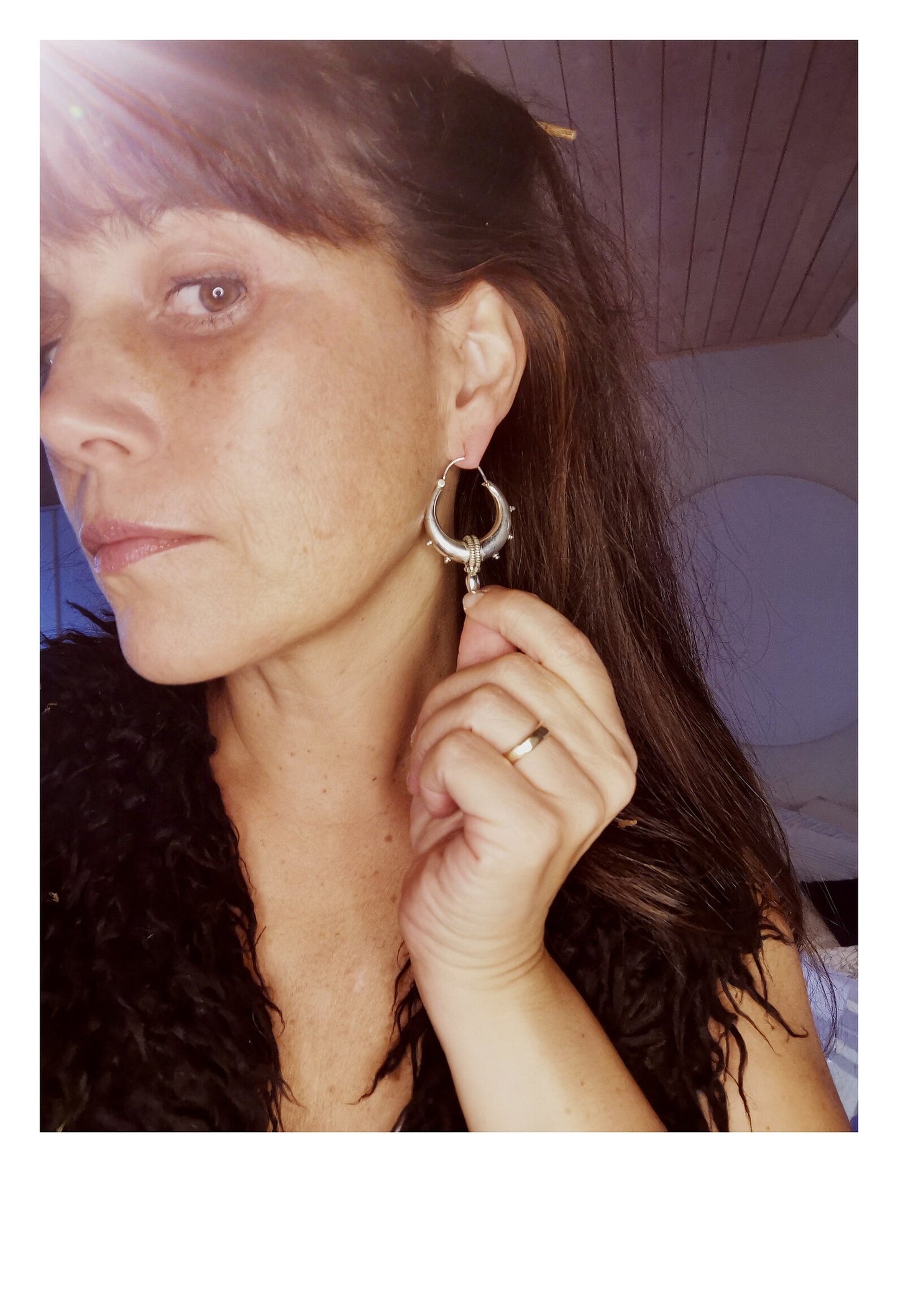 Aros Tribales Grandes con Puntas en Plata 925